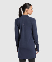 Vital Long Line Top Heavy Blue Marl