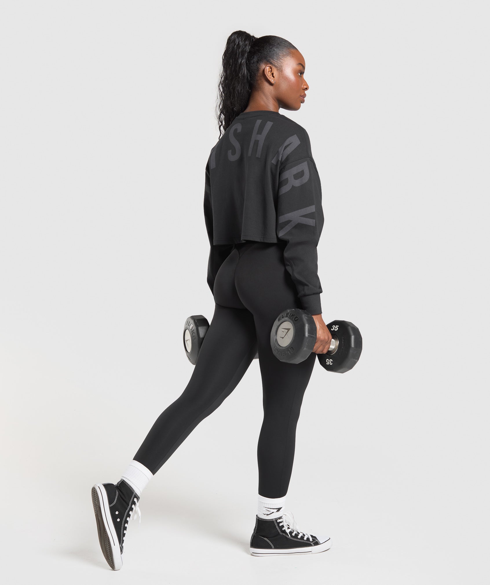 Wordmark Graphic Long Sleeve Top Black
