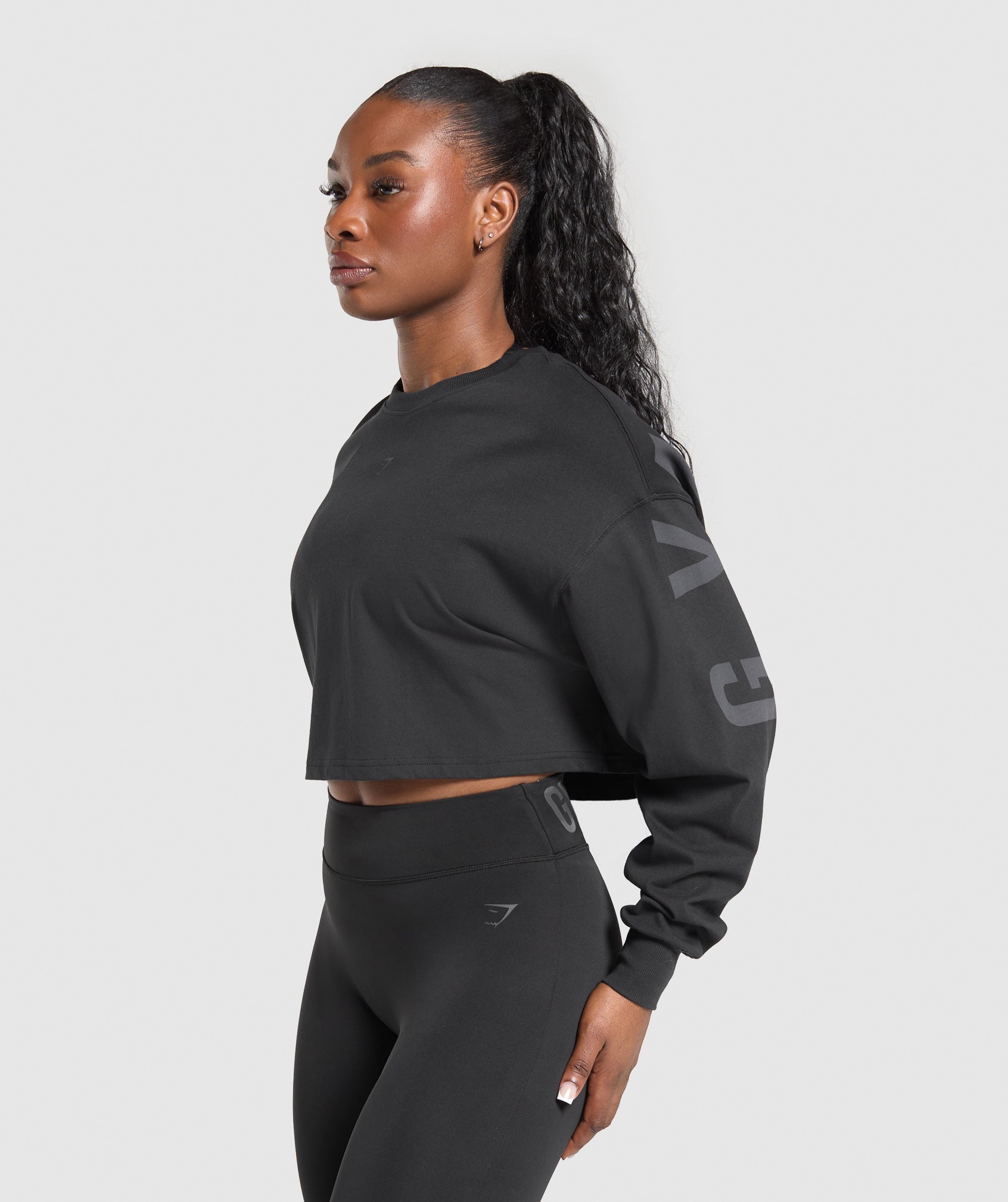 Wordmark Graphic Long Sleeve Top Black