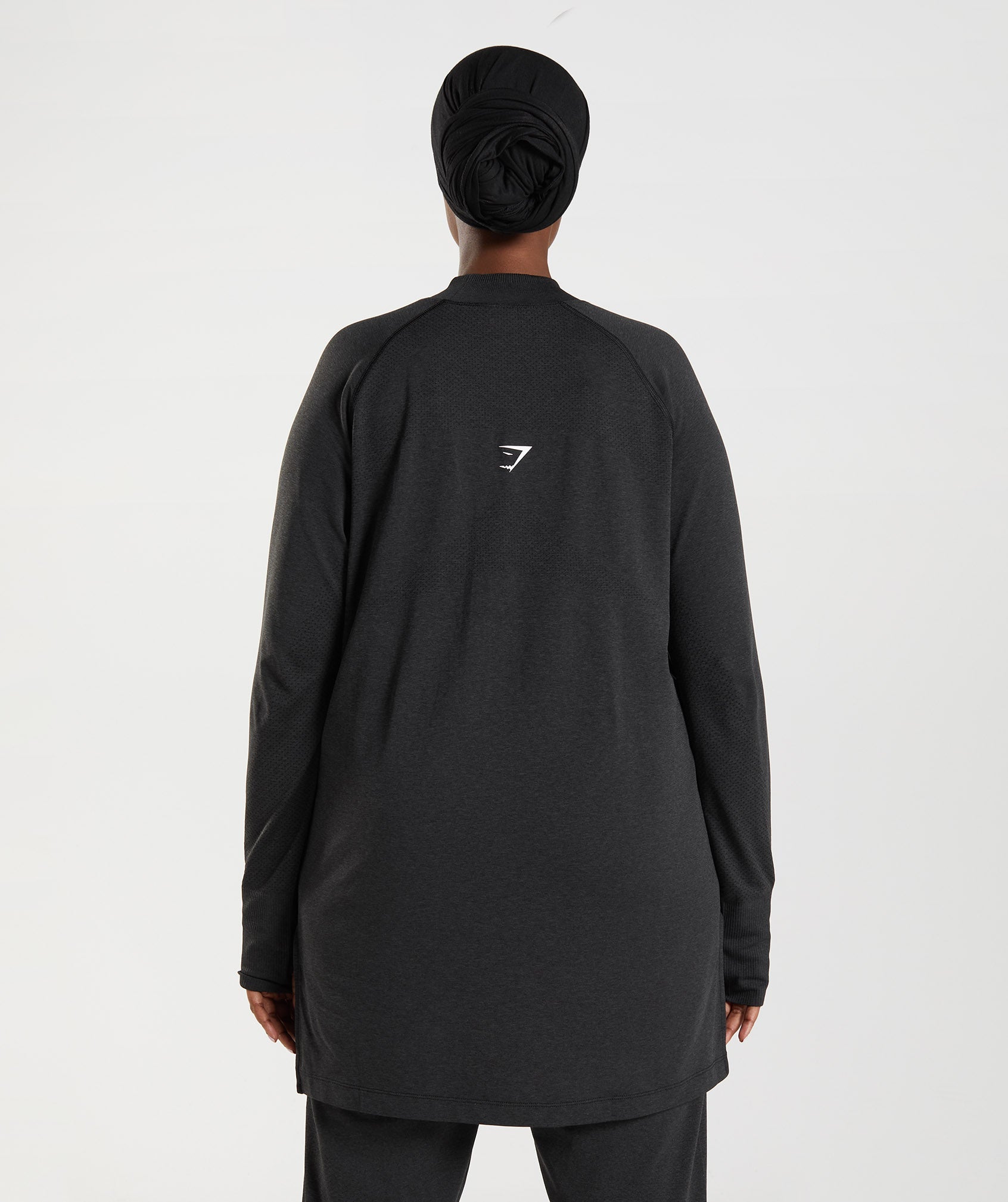 Vital Long Line Top Black Marl