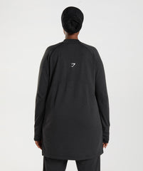 Vital Long Line Top Black Marl