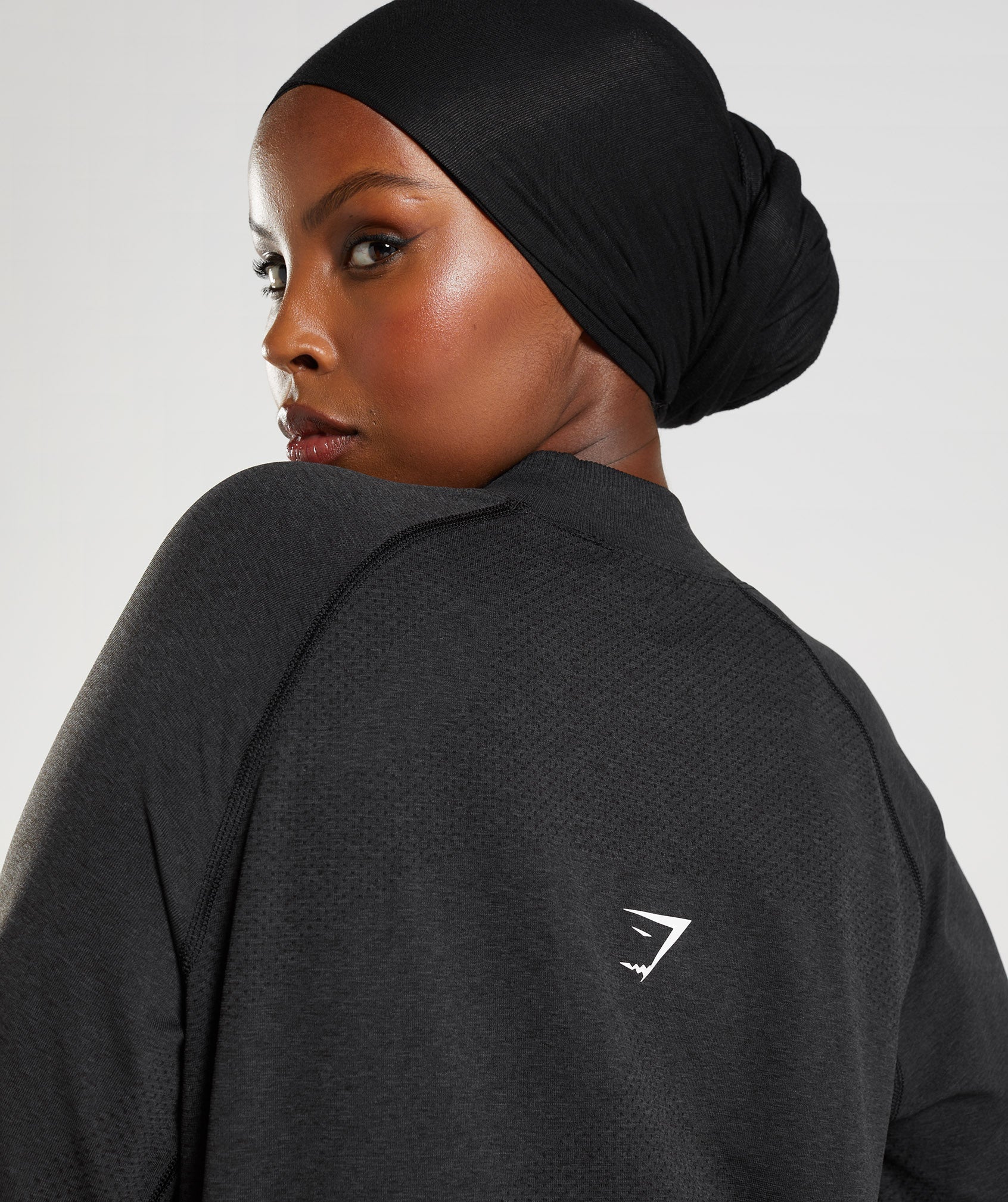 Vital Long Line Top Black Marl
