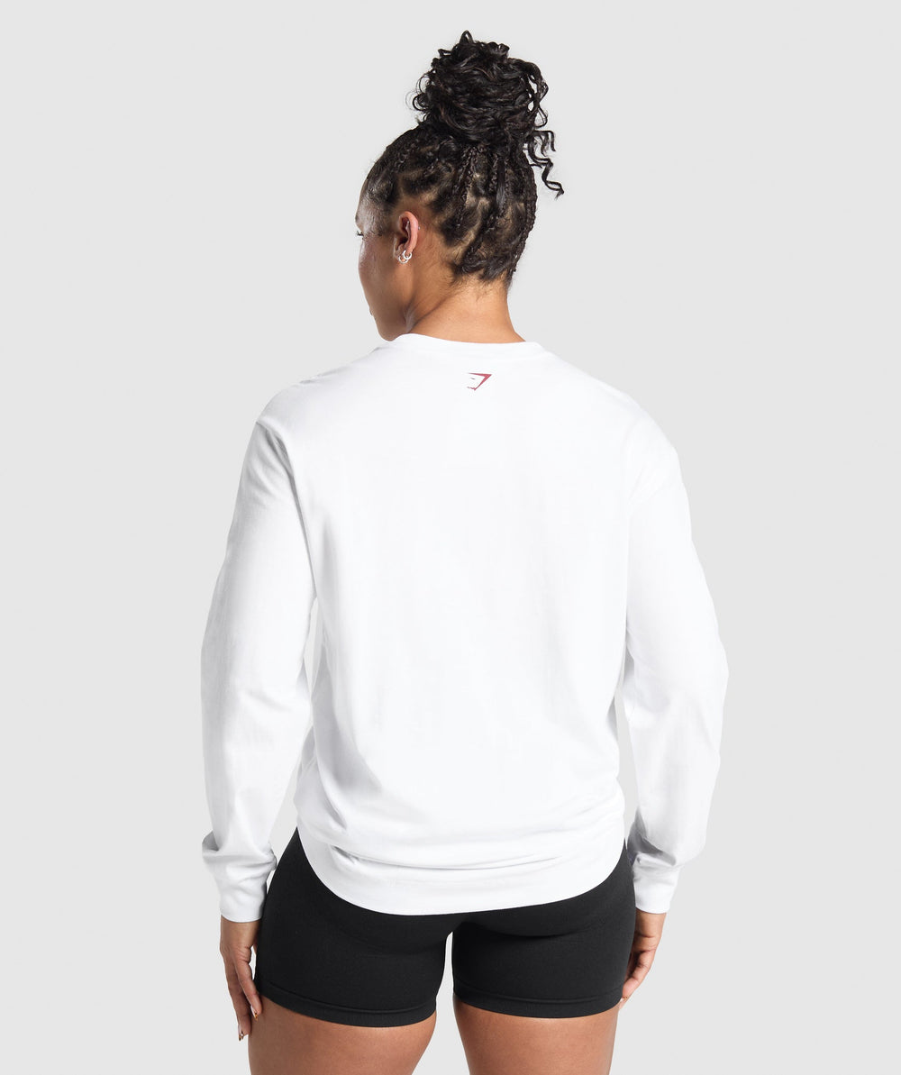 Lifting Essentials Graphic Long Sleeve Top White
