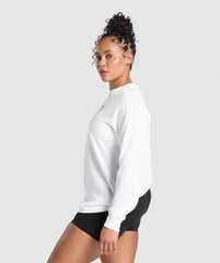 Lifting Essentials Graphic Long Sleeve Top White