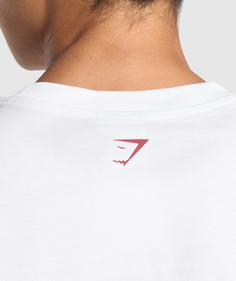Lifting Essentials Graphic Long Sleeve Top White
