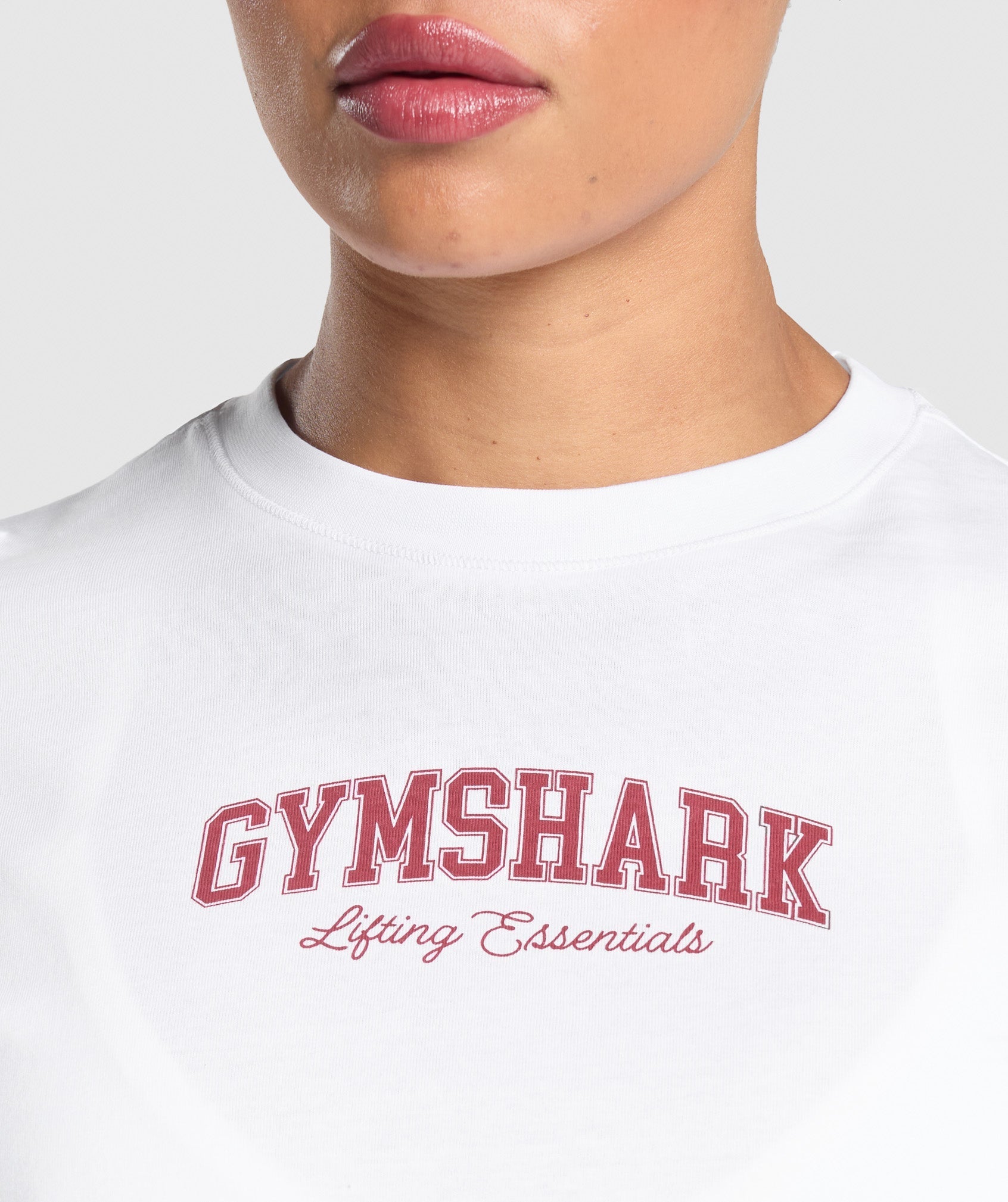 Lifting Essentials Graphic Long Sleeve Top White
