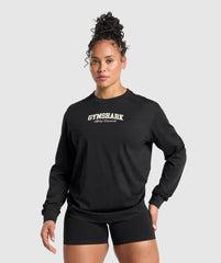 Lifting Essentials Graphic Long Sleeve Top Black
