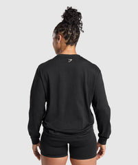 Lifting Essentials Graphic Long Sleeve Top Black