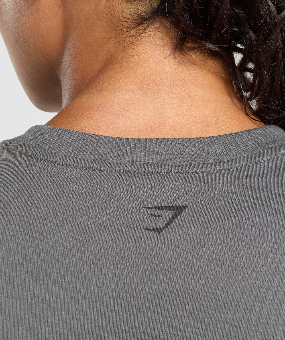 Back Gains Graphic Long Sleeve Top Graphite Grey