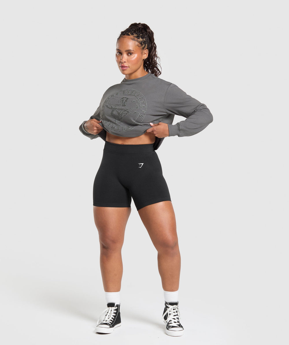 Back Gains Graphic Long Sleeve Top Graphite Grey