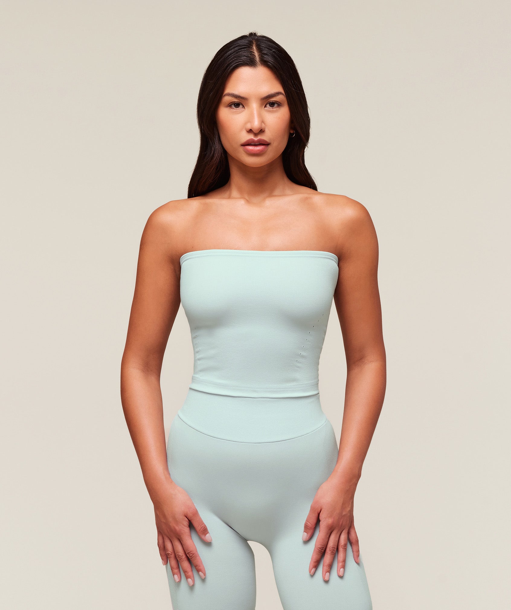 everywear Warp Knit Tube Top Frost Blue