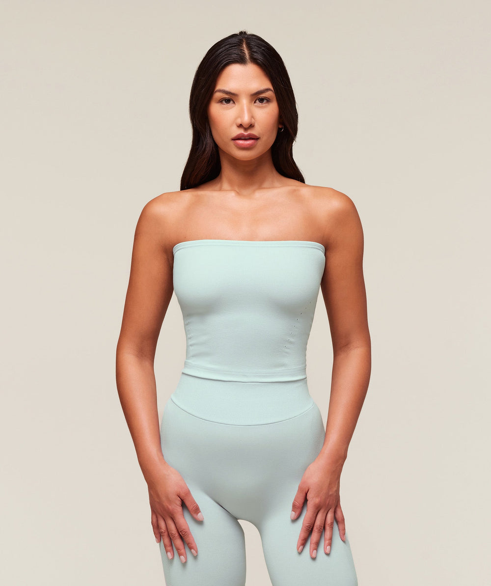 everywear Warp Knit Tube Top Frost Blue