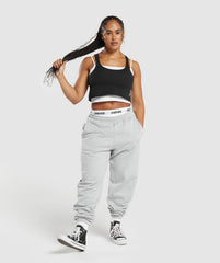 Lifting 2 In 1 Crop Tank White/Black