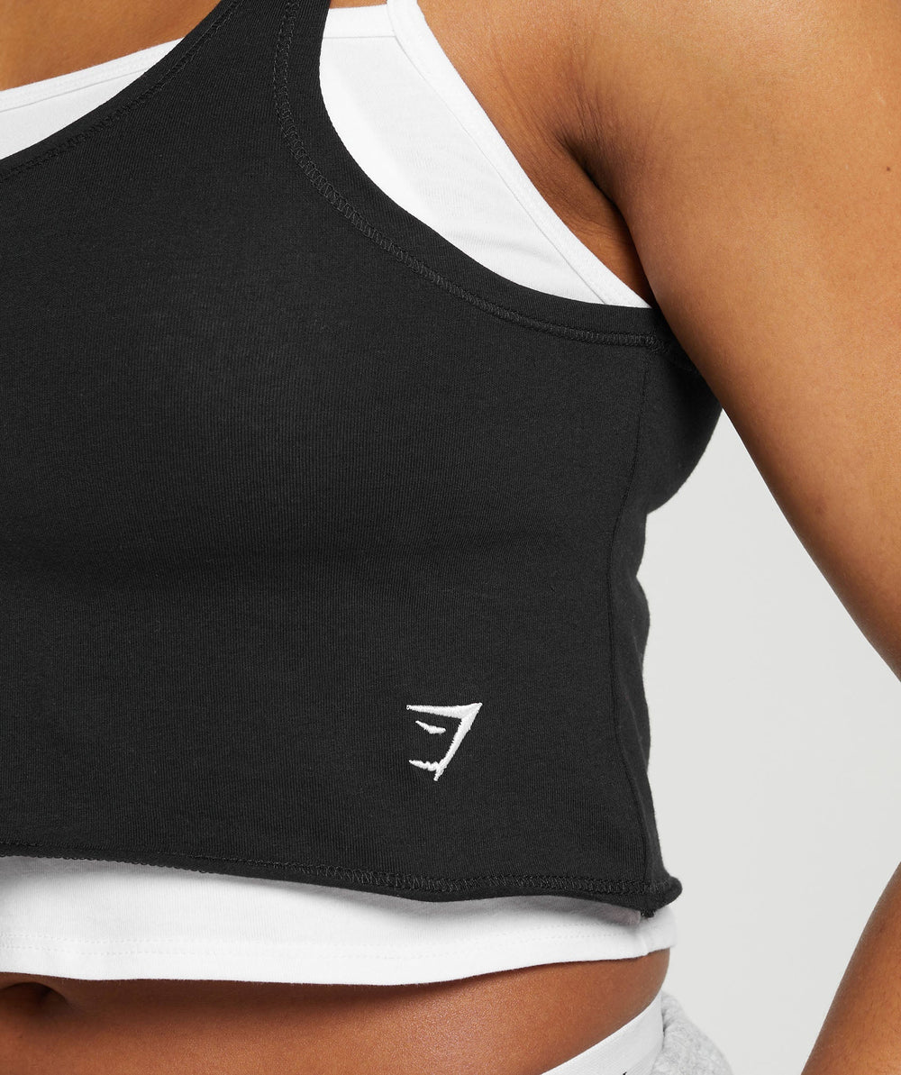 Lifting 2 In 1 Crop Tank White/Black
