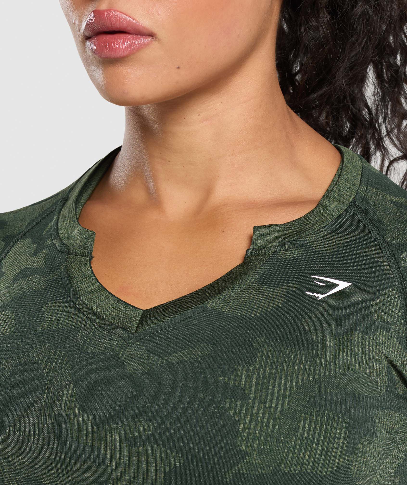 Adapt Camo Long Sleeve Crop Top Green