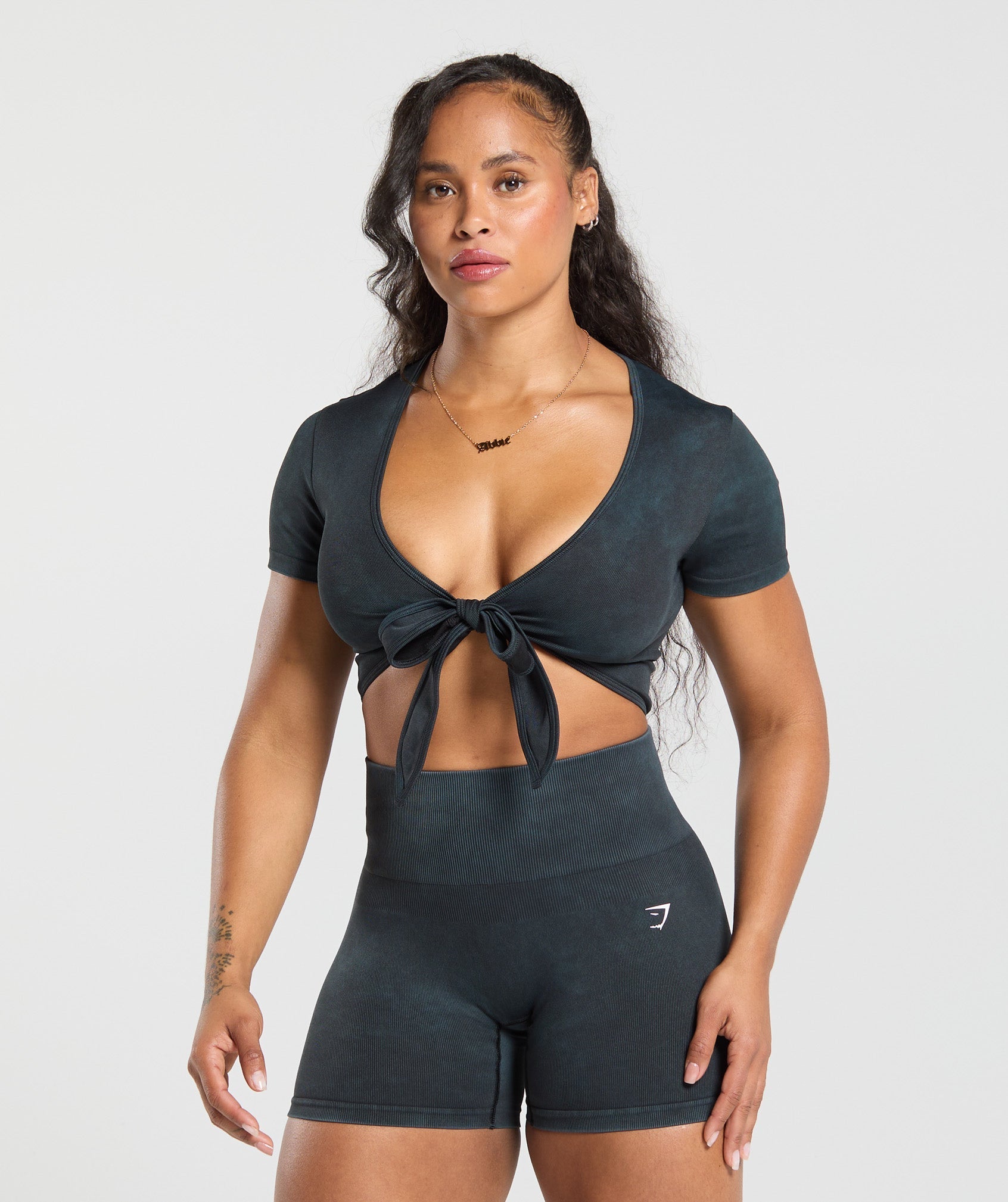 Gains Seamless Crop Top Black