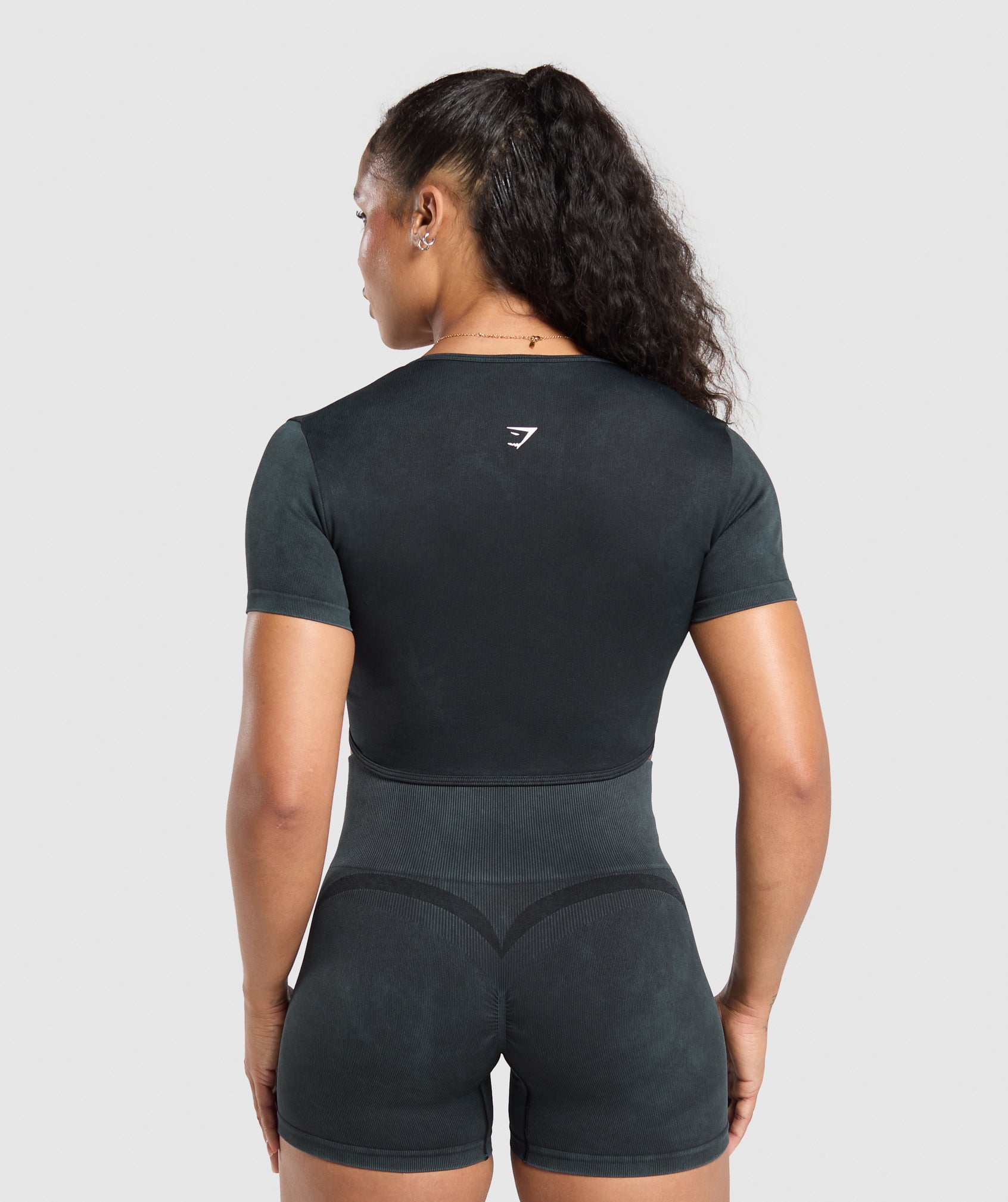 Gains Seamless Crop Top Black