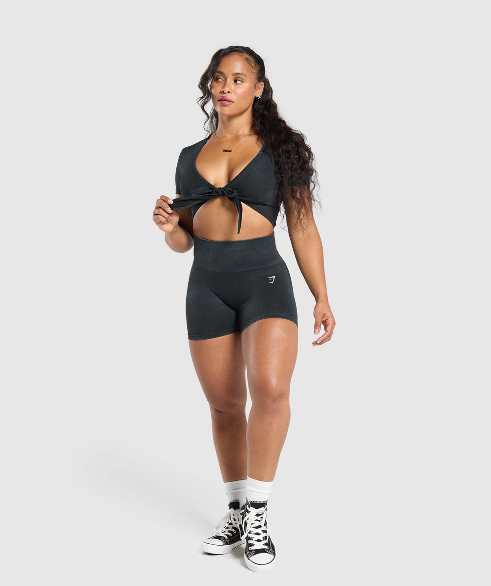 Gains Seamless Crop Top Black