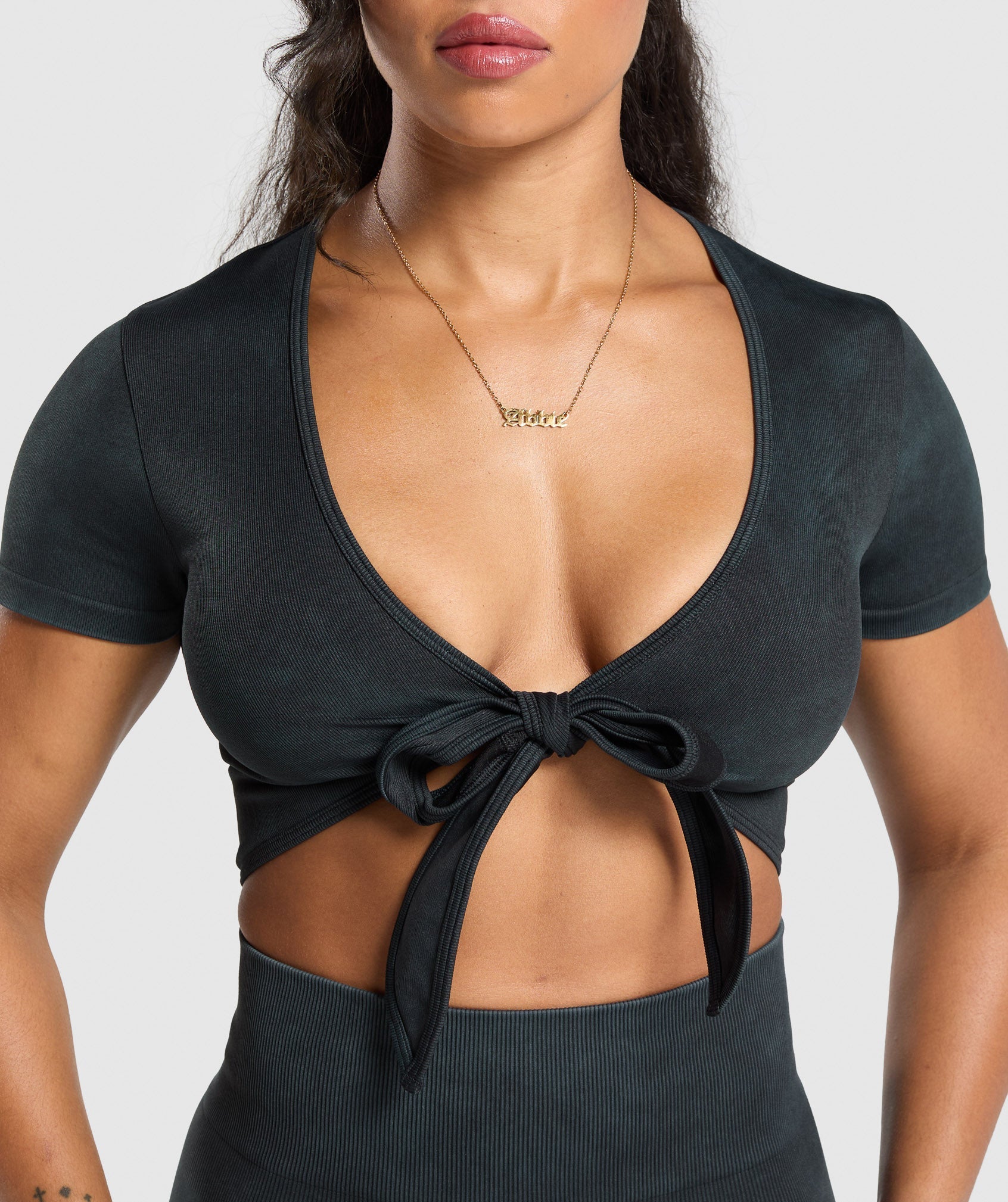 Gains Seamless Crop Top Black