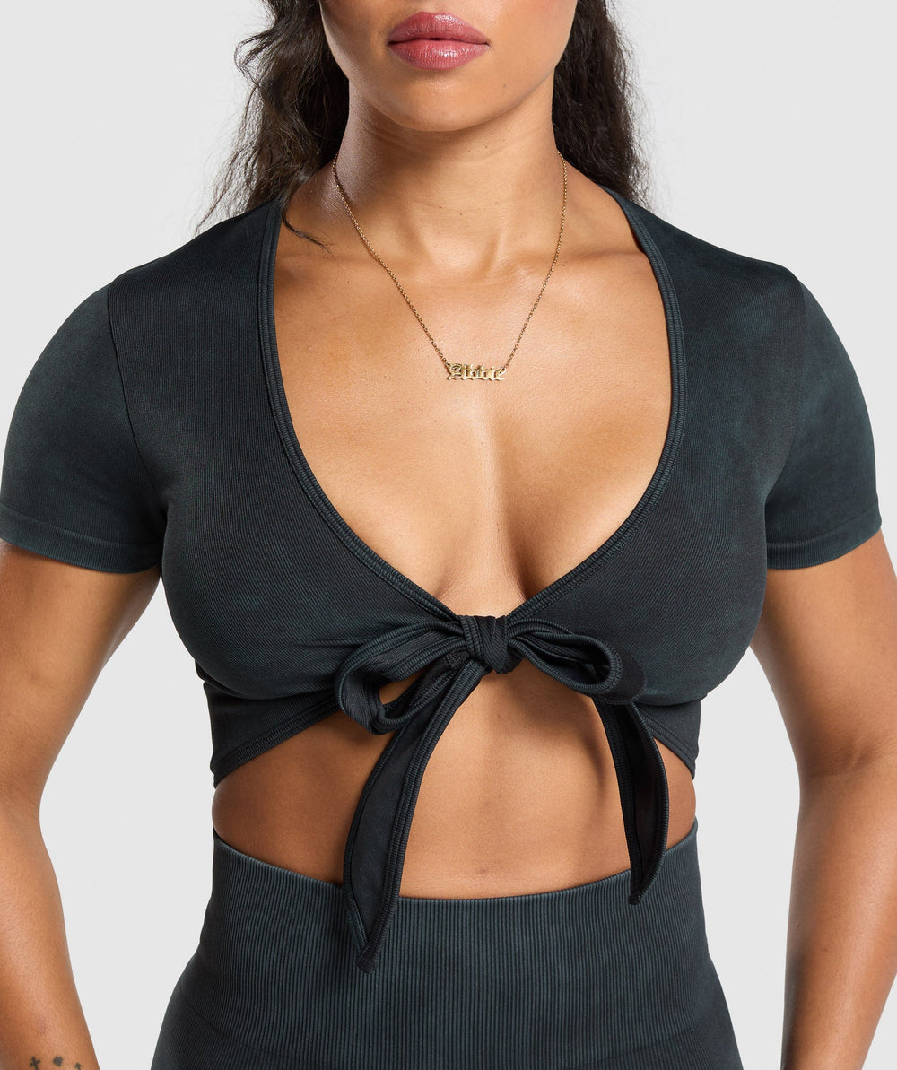 Gains Seamless Crop Top Black