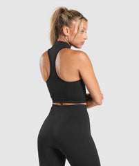 Corset Seamless Crop Tank Black