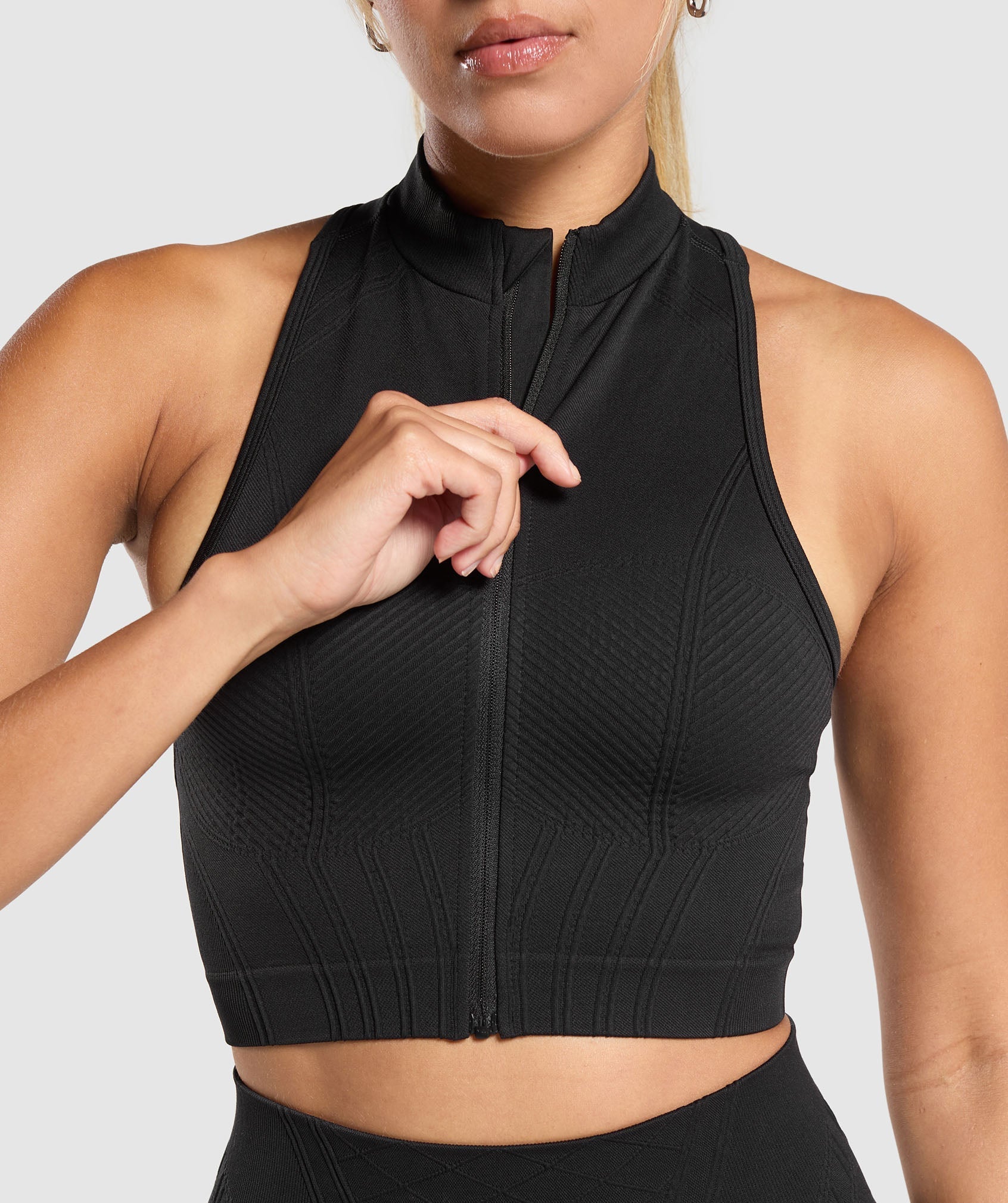 Corset Seamless Crop Tank Black