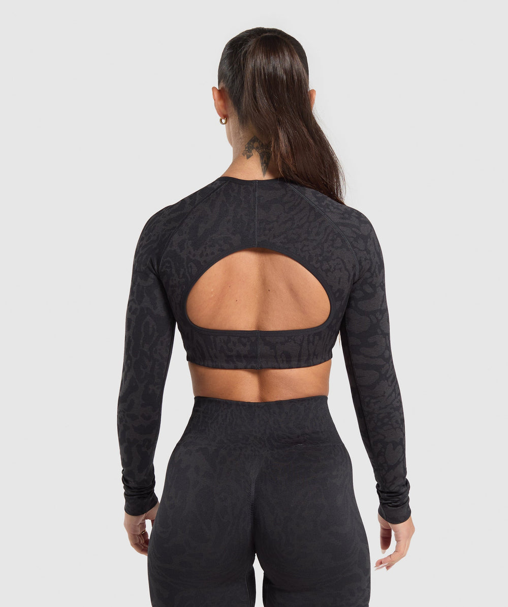 Adapt Safari Long Sleeve Crop Top Black/Asphalt Grey