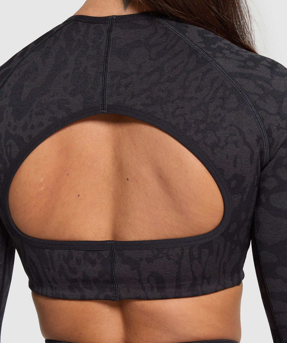 Adapt Safari Long Sleeve Crop Top Black/Asphalt Grey