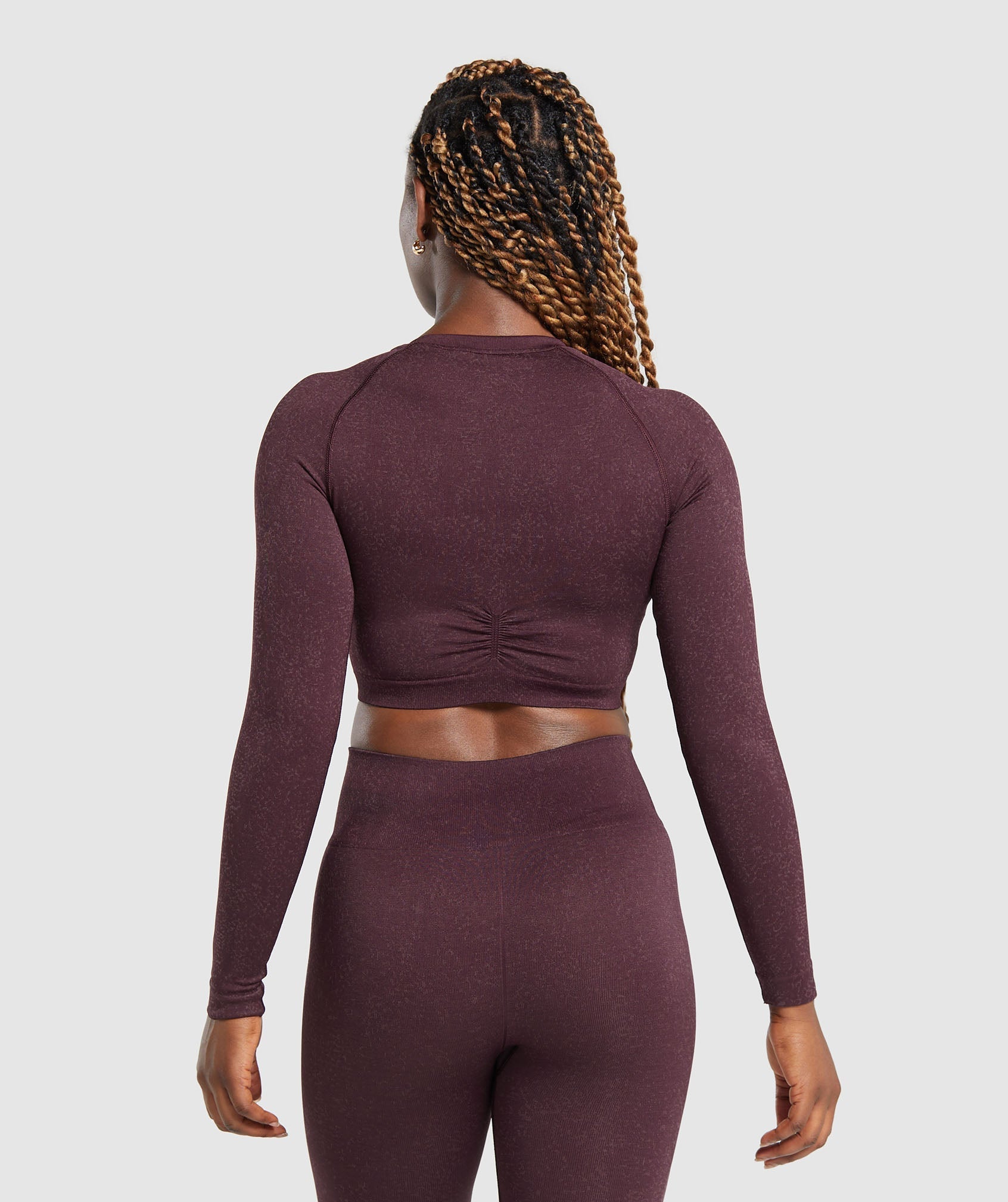 Adapt Fleck Seamless Long Sleeve Crop Top Depth Purple/ Steel Purple