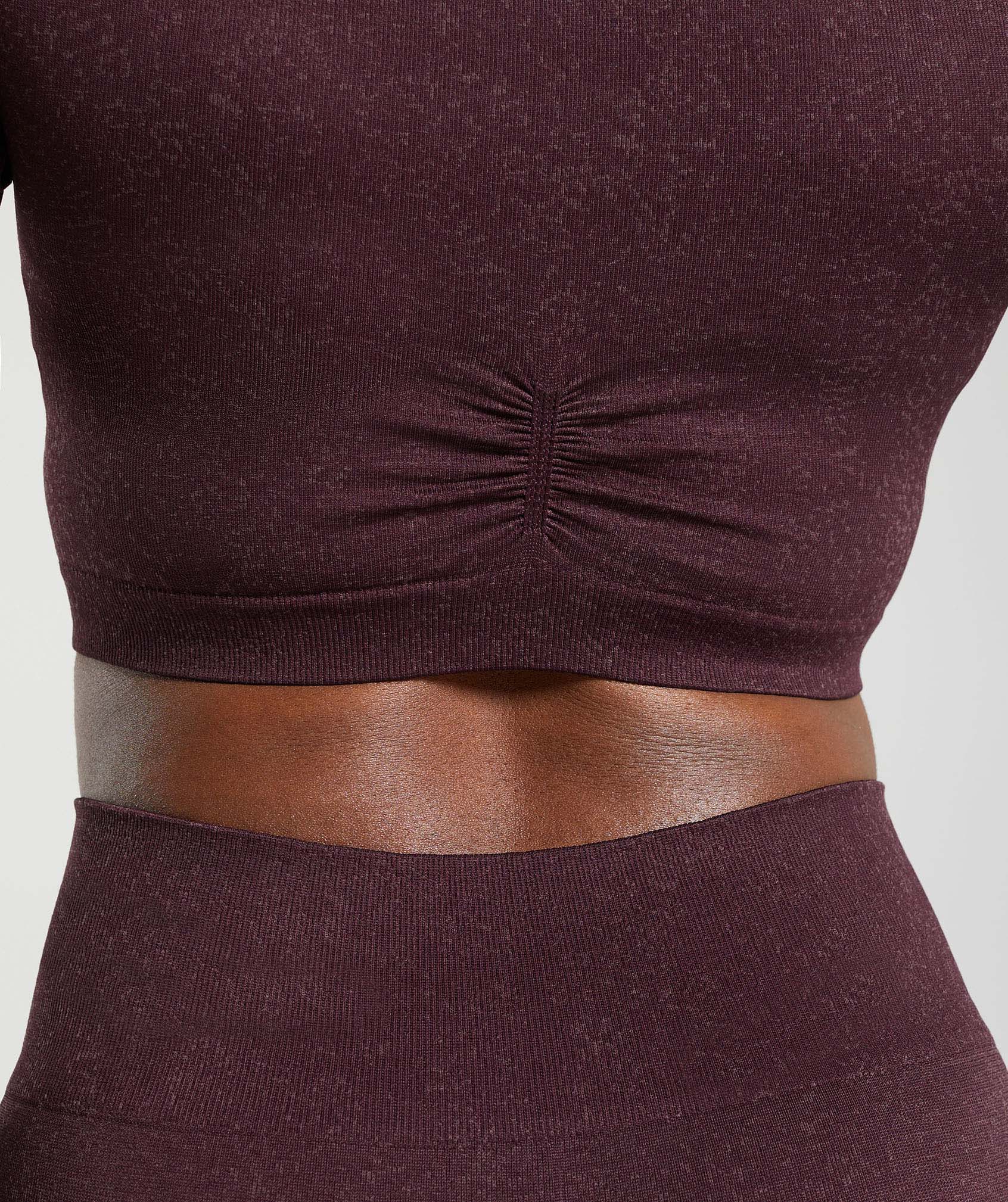 Adapt Fleck Seamless Long Sleeve Crop Top Depth Purple/ Steel Purple
