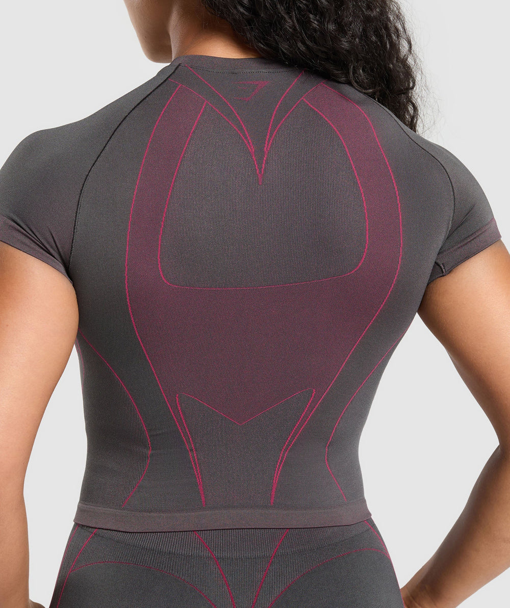 Apex Contrast T-Shirt Asphalt Grey/Build Pink