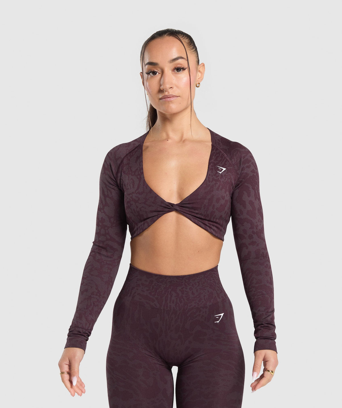 Adapt Safari Long Sleeve Crop Top Depth Purple/Greyed Purple