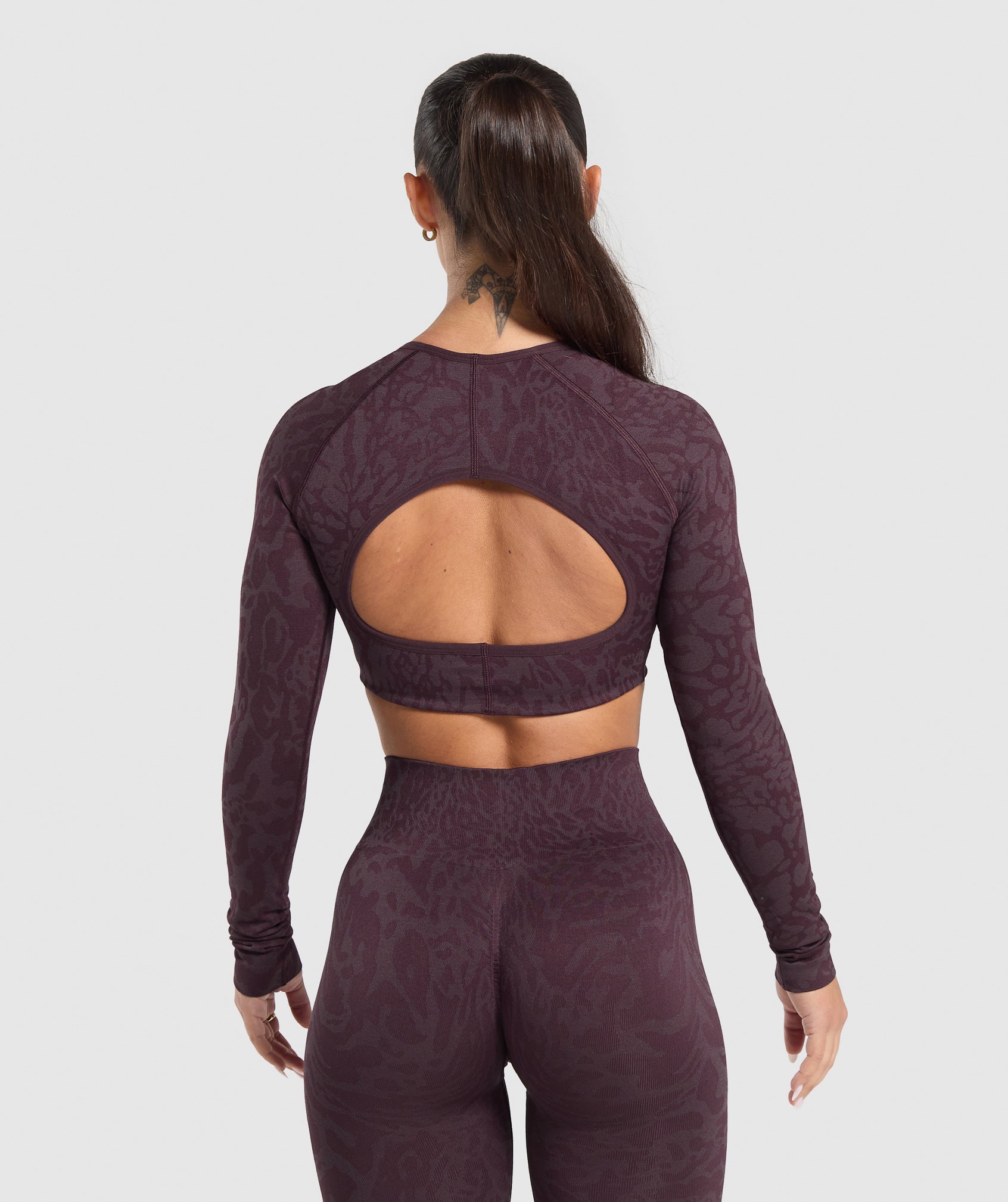 Adapt Safari Long Sleeve Crop Top Depth Purple/Greyed Purple