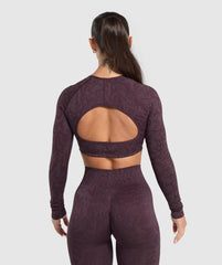 Adapt Safari Long Sleeve Crop Top Depth Purple/Greyed Purple
