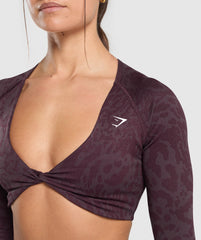 Adapt Safari Long Sleeve Crop Top Depth Purple/Greyed Purple