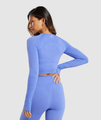 Vital Crop Top Lift Blue Marl