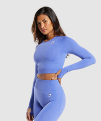 Vital Crop Top Lift Blue Marl