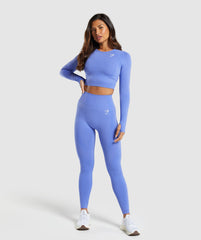 Vital Crop Top Lift Blue Marl