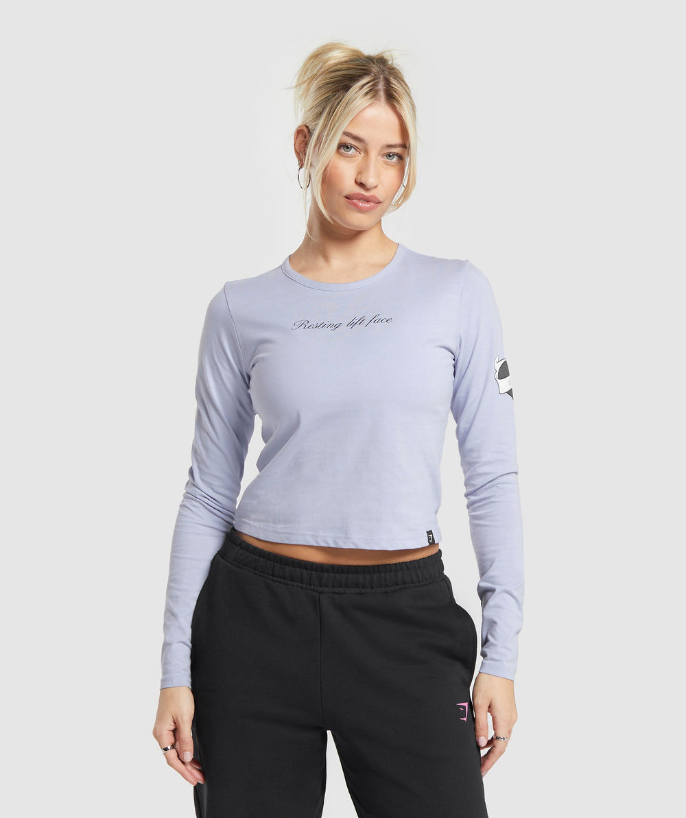 Tattoo Midi Long Sleeve T-Shirt Silver Lilac