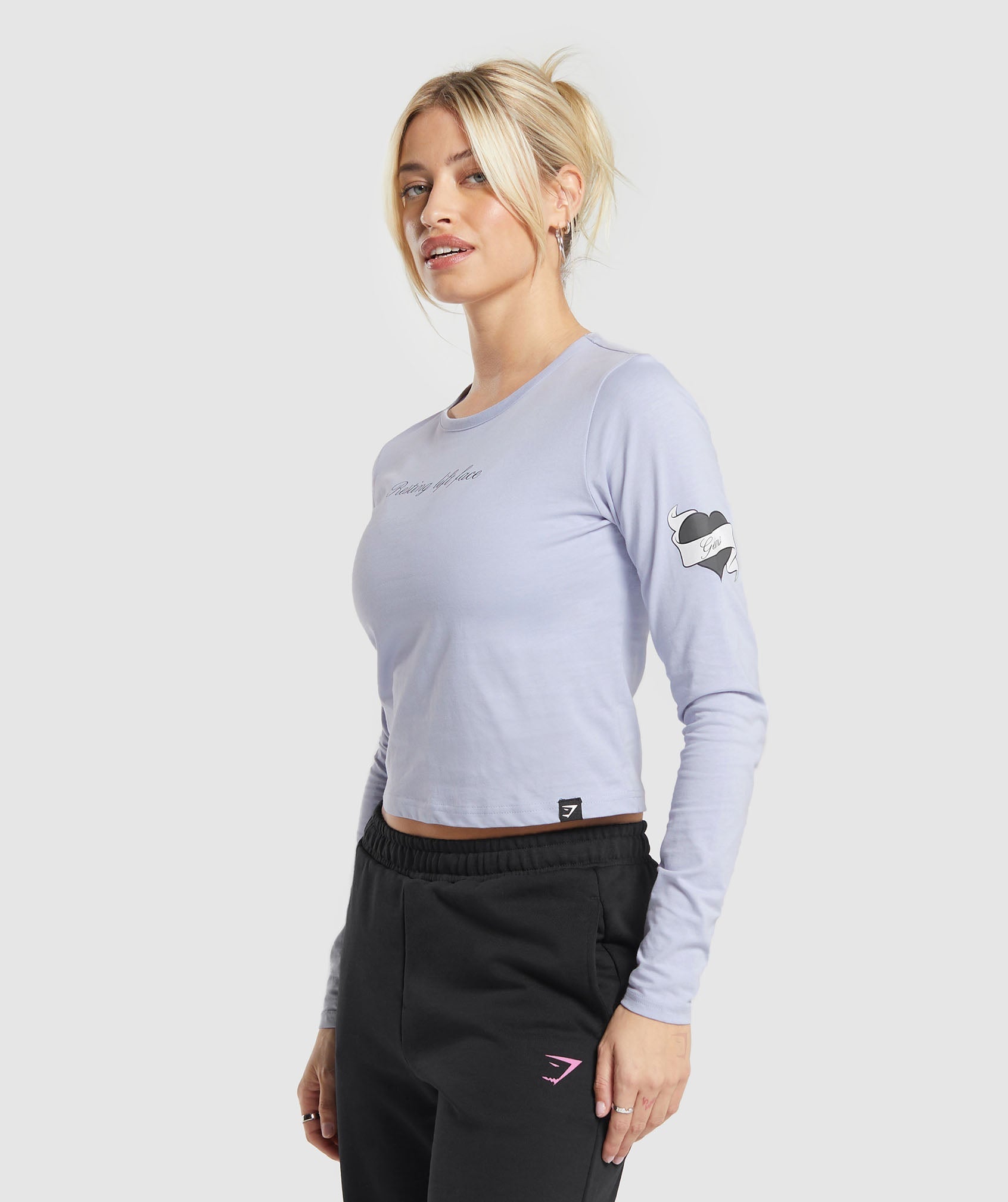 Tattoo Midi Long Sleeve T-Shirt Silver Lilac