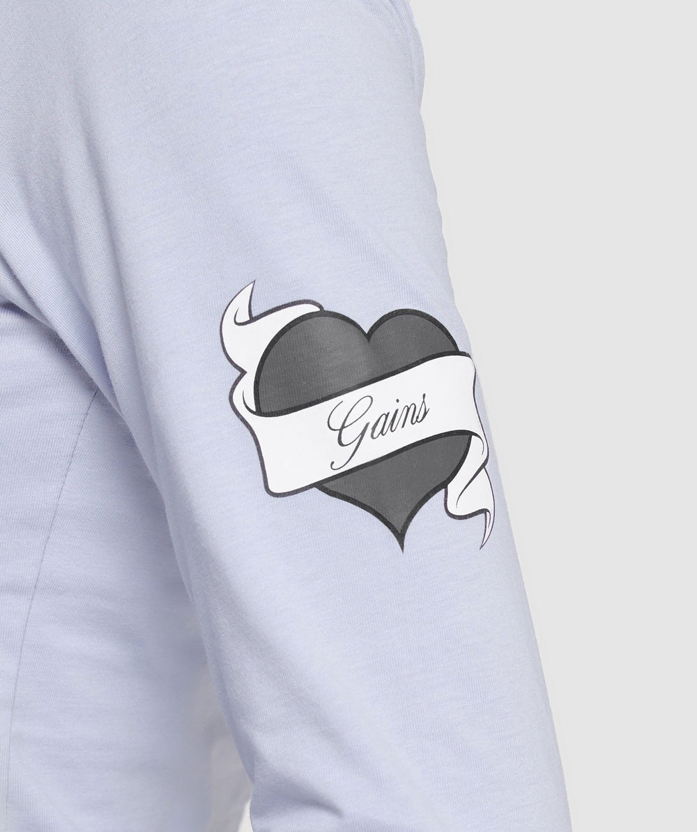 Tattoo Midi Long Sleeve T-Shirt Silver Lilac