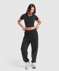 Rest Day Buttery Soft Midi Top Black
