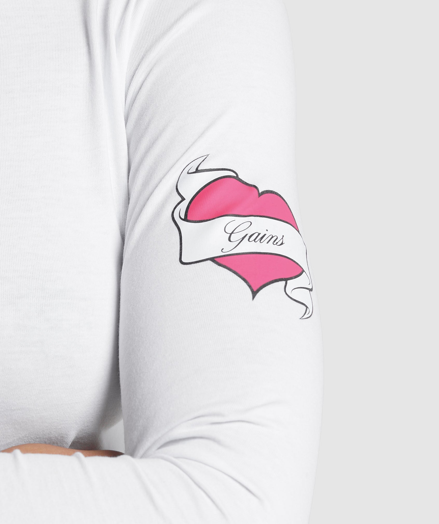 Tattoo Midi Long Sleeve T-Shirt White