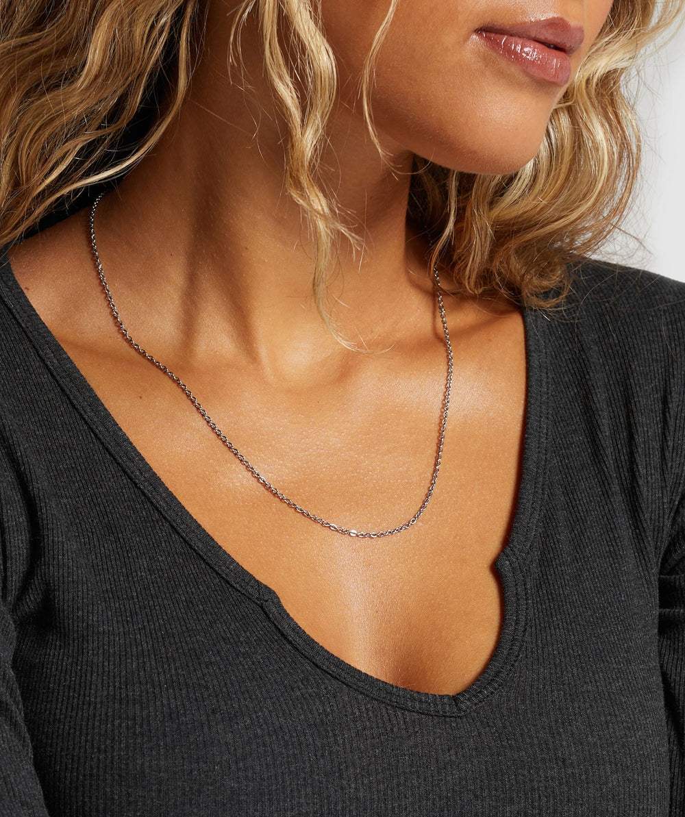 Rib Long Sleeve Top Midnight Black Marl