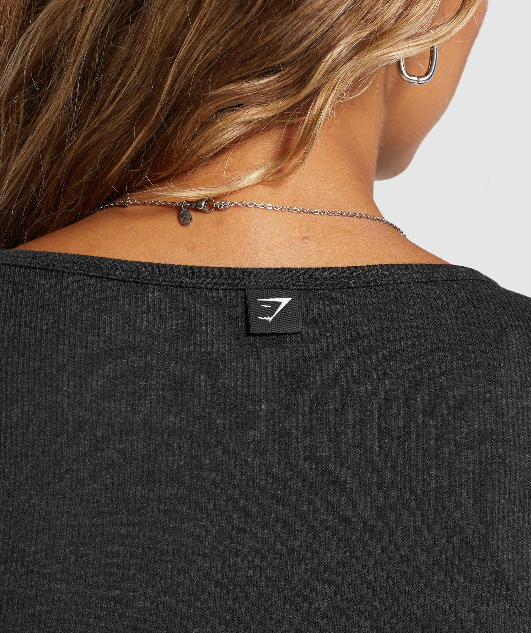 Rib Long Sleeve Top Midnight Black Marl
