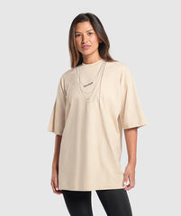 Elevate Chain Oversized T-Shirt Cream Beige