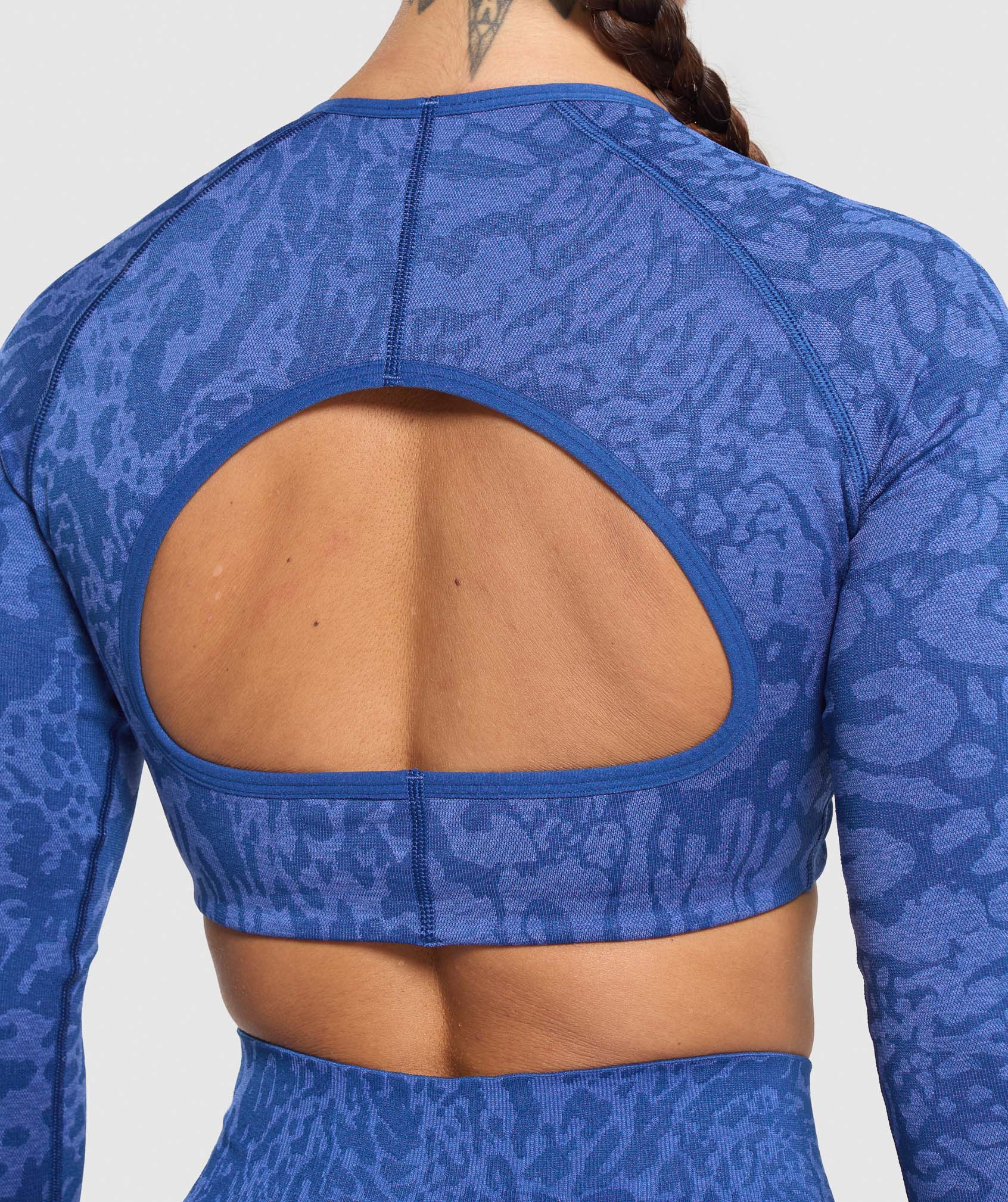 Adapt Safari Long Sleeve Crop Top Wave Blue/Iris Blue