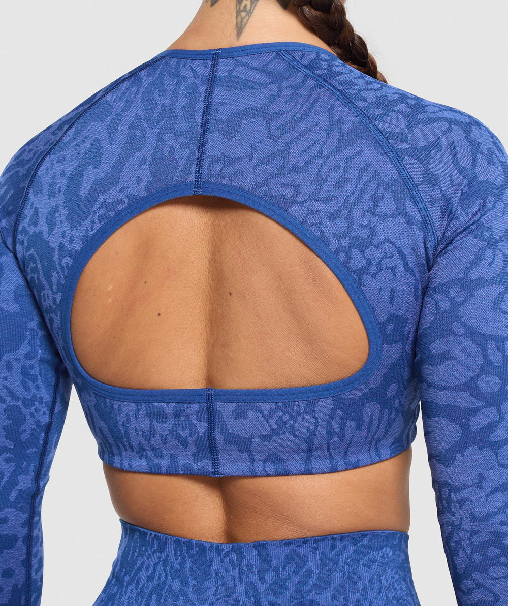 Adapt Safari Long Sleeve Crop Top Wave Blue/Iris Blue