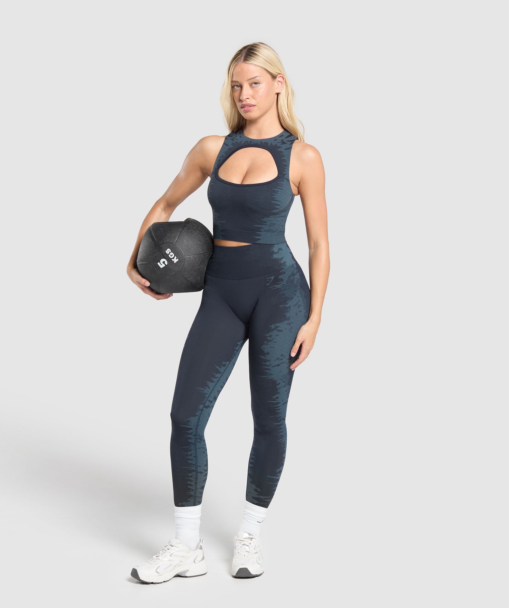 Caged Seamless Tank With Shelf Heavy Blue/Iron Blue