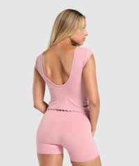 Luxe Seamless Crop Top Cosy Pink Marl